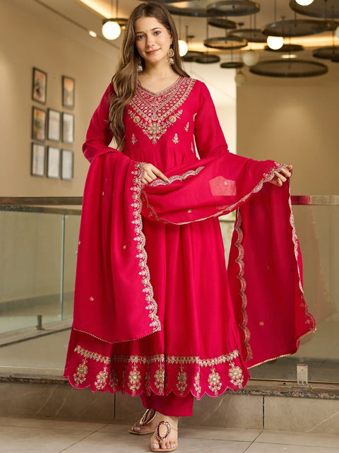 New Pink Kent Sharara Dupatta Set