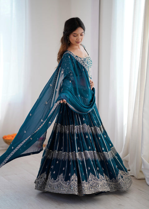 New LaunchBeautiful Thread Embroidery with SequinReal ModelingLEHENGA