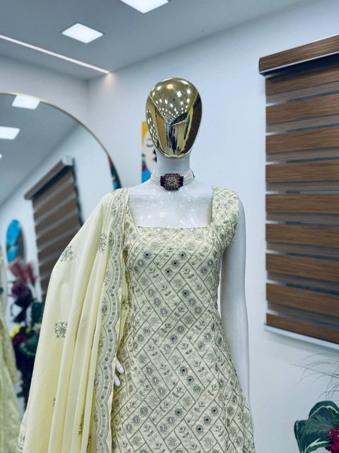 New Designer Party Top Pallazo & Dupatta Set