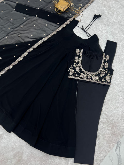 New Premium HEAVY PURE FOX GEORGETTE FABRIC Gown