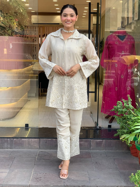 New Premium Party Wear Look Pure Chanderi Silk & CORD SET Set