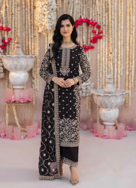 New Designer Party Wear Look Top-Plazzo and Dupatta With Heavy Embroidery Work
