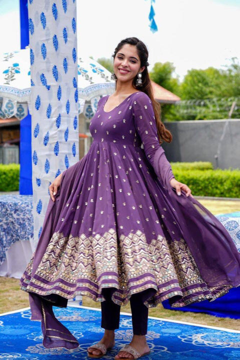 New Designer Party Gown & Dupatta Set