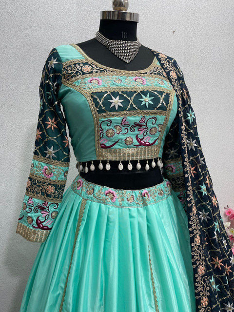 New NAVRATRI SPECIALHEAVY EMBROIDERED SEQUENCE WORK lehenga