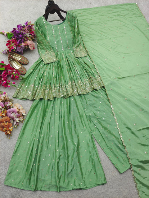 New Cinon SilkLook DesignReddy To WearKediya&Sarara&dupatta