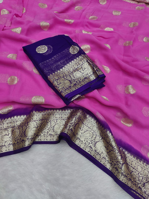 New Arrivals Pure Viscose Georgette Handying Saree