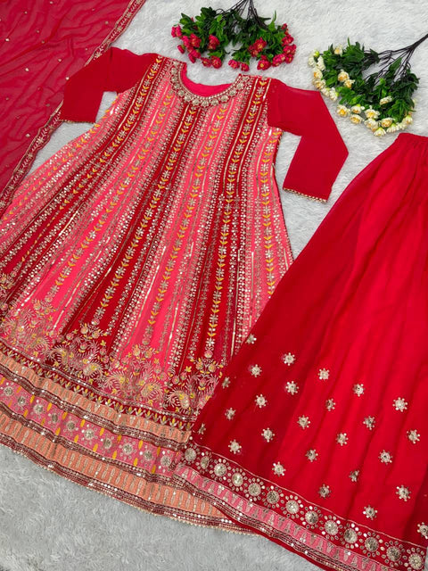 NEW DESIGNER EMBROIDERY SEQUENCES WORK TOP WITH SHARARA