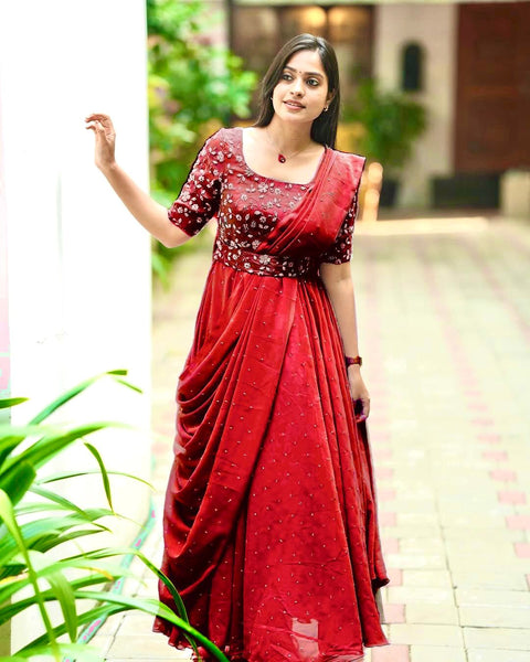 NEWLY LAUNCHED GOWN WITH ATTACHED DUPATTA & BELT