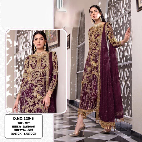 New Pakistani Design Embroidery Work With Diamond Work Dress
