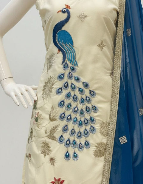 New Premium Heavy Embroidered  Work Nesral france crap SilkCotton Inner Kurti