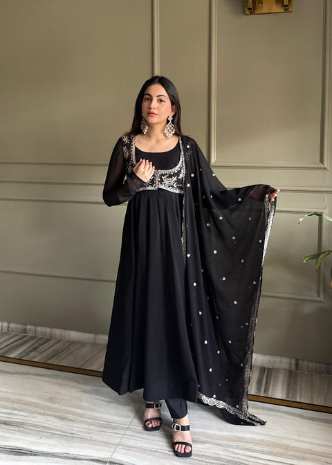 New Premium HEAVY PURE FOX GEORGETTE FABRIC Gown
