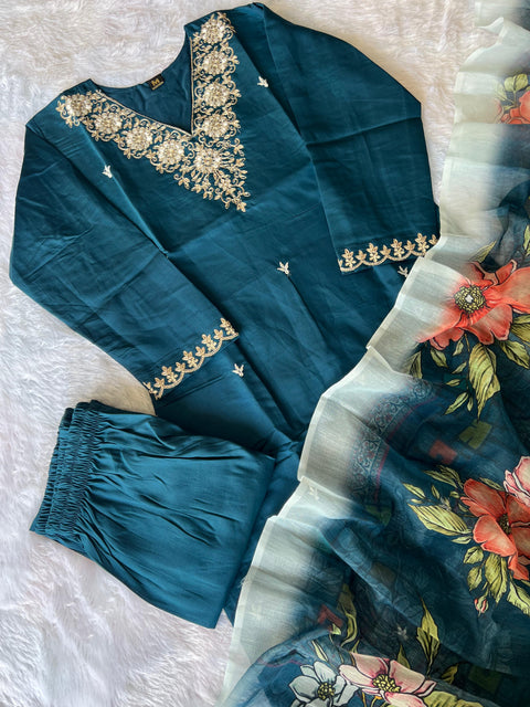 New Designers Kurti Pent Dupatta Set