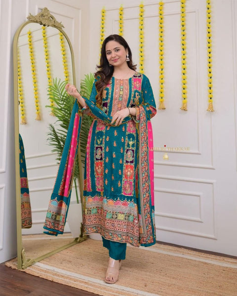 NEW LAUNCHING digital printssequin embroidery and lace detailings Pakistani Suit