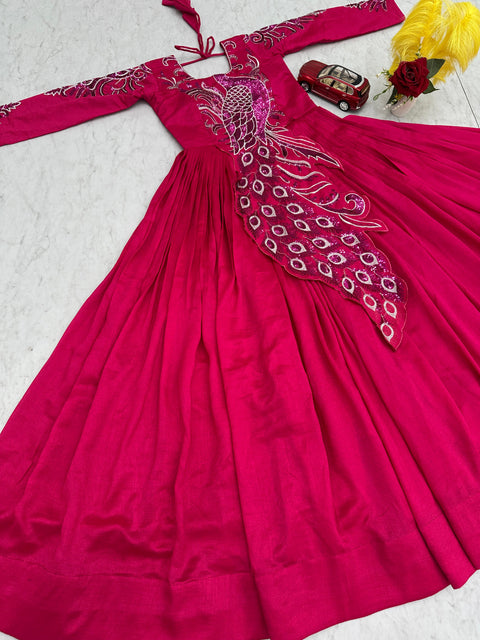 New Heavy Embrodery Sequence Work  Embroidered Gown