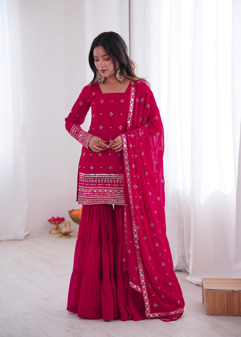 New Premium Pure Heavy Georgette With Embroidery Sequence Work Dress
