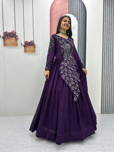 New Heavy Embrodery Sequence Work  Embroidered Gown