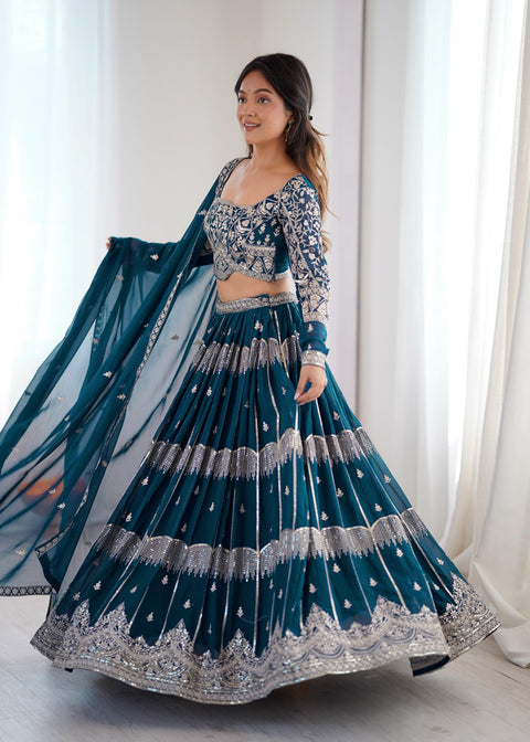 New LaunchBeautiful Thread Embroidery with SequinReal ModelingLEHENGA
