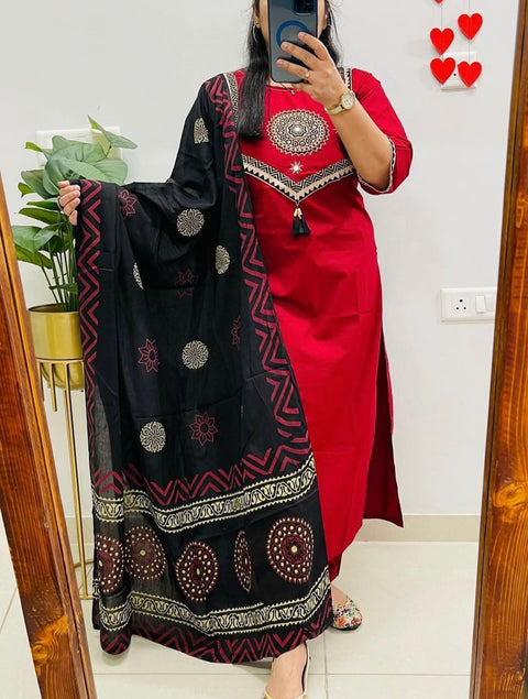 New beautifully decorated with handwork weaving and prints Heavy Cotton Suit Set
