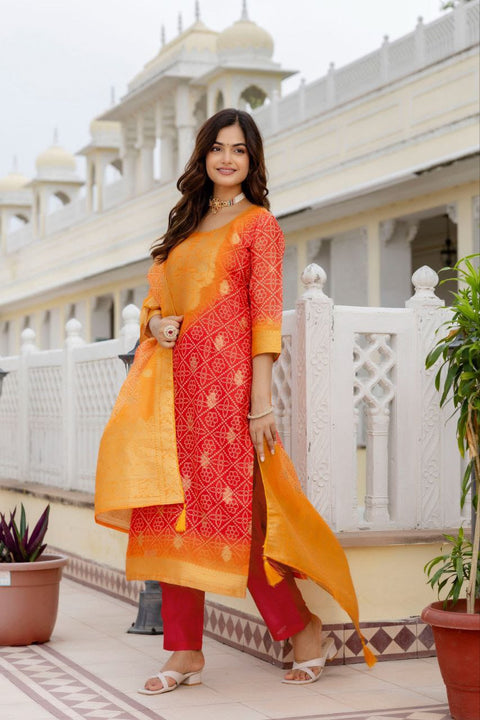 New Premium PURE CHANDERI COTTON Kurti with DUPATTA SETS