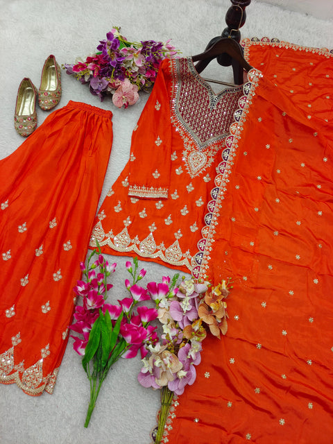 New Designer Party Sharara Suit & Dupatta Set