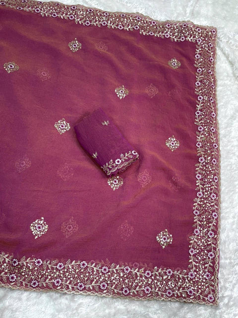 New pure, radiance with this breathtaking designer saree
