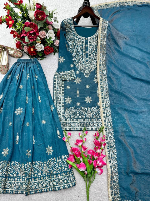 New Design Trending Reddy To Wear Top Sarara dupatta