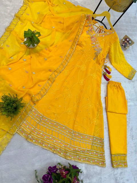 New FESTIVAL SPECIAL EMBROIDERED GOWN WITH DUPATTA & PENT3 PIECE EMBROIDERED GOWN