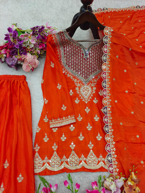 New Designer Party Sharara Suit & Dupatta Set