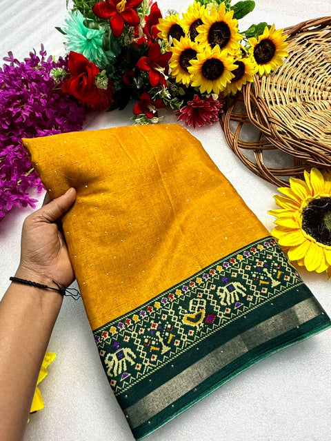 New Premium leriya with patola nd bandhani Original ekkat saree