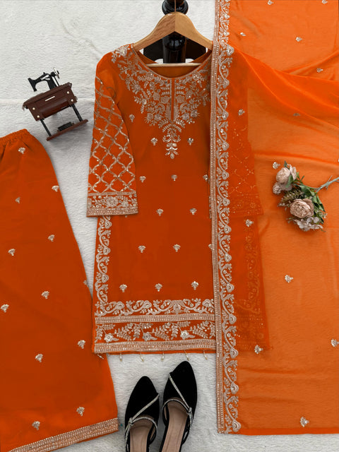 New Premium Elegant Ethnic WearCrafted in Classy Tones with Premium Fabric Designer Palzoo Set