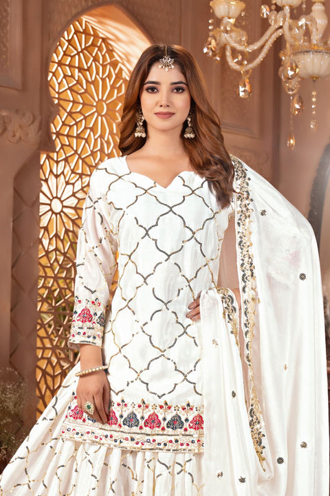 New Designer Party Wear Look Top , Sharara Plazzo  and Dupatta