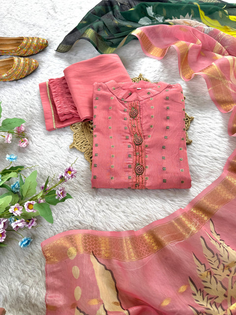 New Designers Kurti Pent Dupatta 3 pic Set