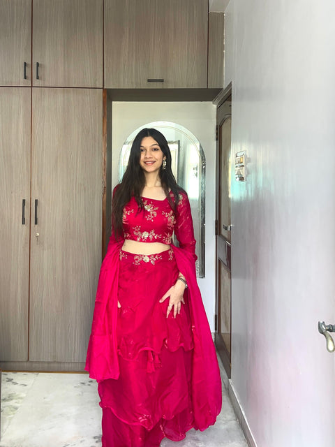 New Beautiful Heavy quality Frenddy Fabric designer festive wear Lehenga
