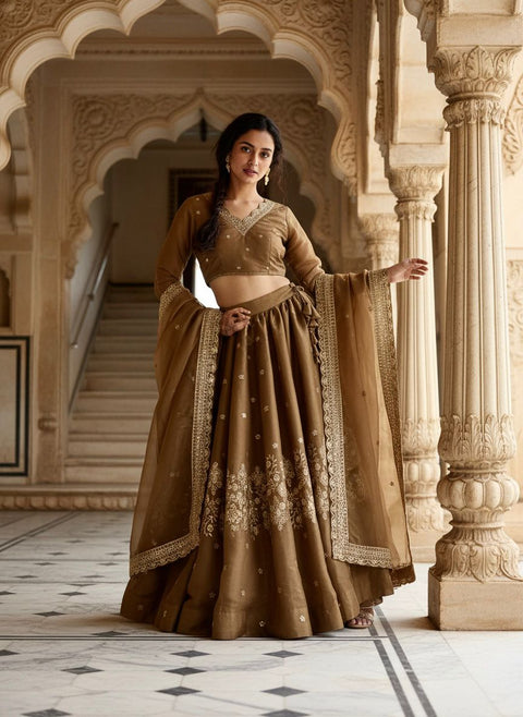 NEW DESIGNER WEDDING WEAR SEMI BRIDAL LEHENGA CHOLI