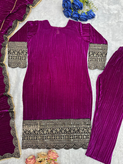 NEW DeSIGNER PARTY WEAR TOP AND  PANT WITH FANCY DUPPATA AND EMBROIDERY WORK