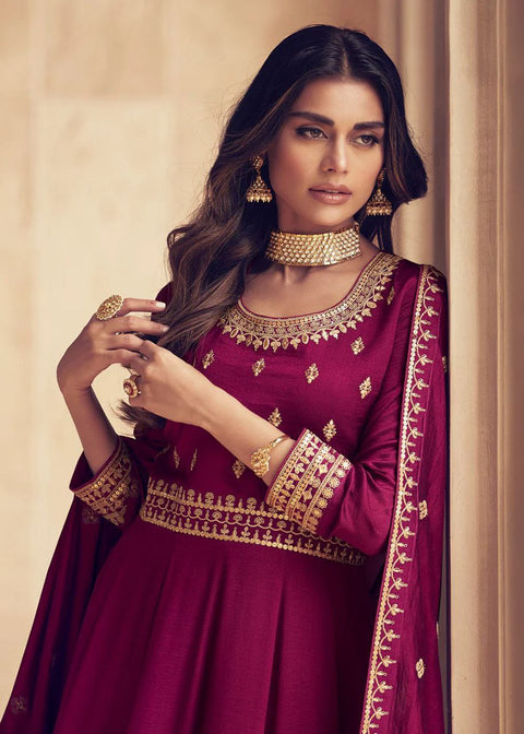 New Pure Chinnon Silk With Heavy Embroidery Zari Dori Sequence Work and Sleeve