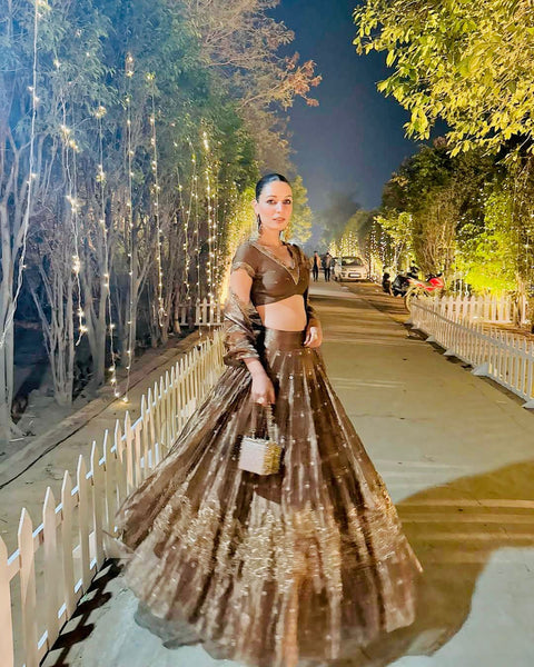 NEW DESIGNER WEDDING WEAR SEMI BRIDAL LEHENGA CHOLI