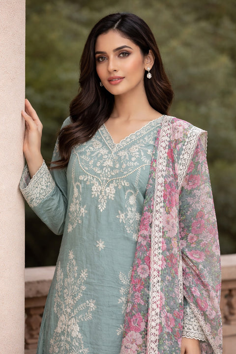 New Premium Reyon With Cotton Thread Embroidery Work And Sequence Work Top with Dupatta