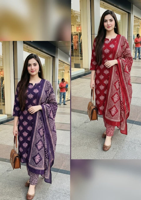 New Arrival Exclusive Fastival Cotton kurti set
