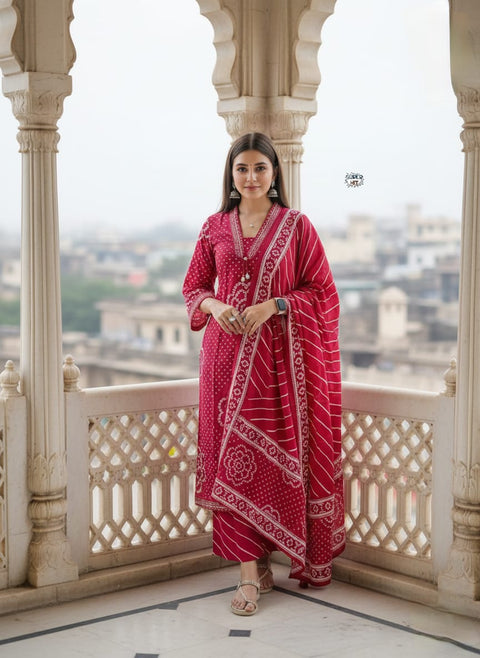 NEW ARRIVAL EXCLUSIVE FASTIVAL COTTON KURTI SET