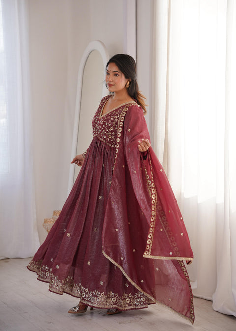 NEW EMBROIDERYED GOWN PANT & DUPATTA