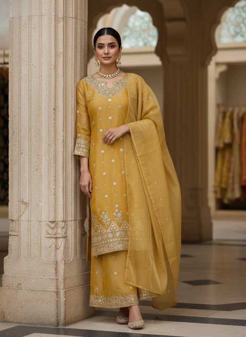 NEWLY LAUNCHED GMY SILK KURTI & PLAZZO SET