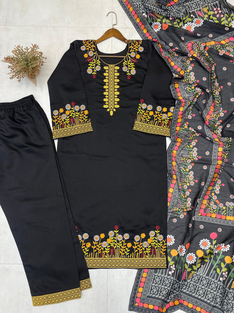 New DESIGNER WEAR EXCLUSIVE EMBROIDERED TOP WITH PLAZZO