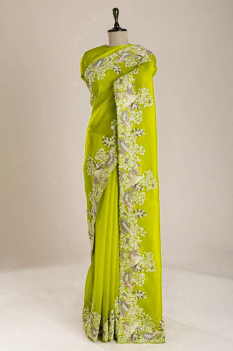 NEW ZIMMY CHU DESIGNER HEAVY EMBRODERY WORK SAREE