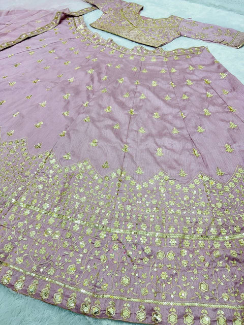 New Designer Heavy Mono Silk  Embroidery Work Lehenga Choli With Dupatta