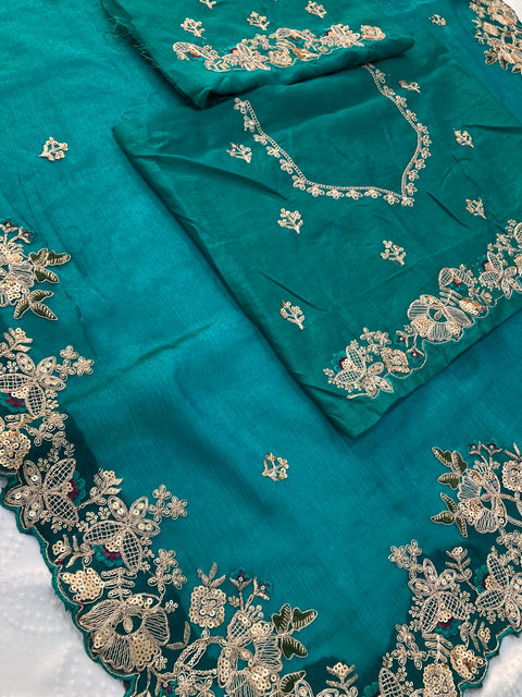 New Launch Party Wear Soft Fendy Chiffon Saree