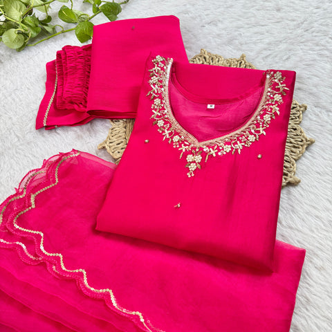 New Super Trending Embroidery cording work ready to wear saree with full koti
