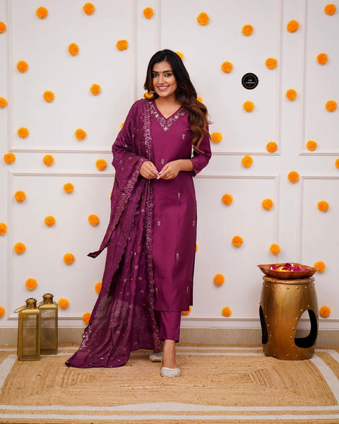 New Arrival Exclusive Fastival Collection Viscose Chanderi Gorgeous Dupatta With Embroidery work kurti