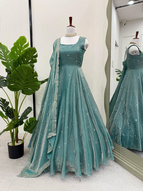 New Premium Micro thread  with sequence Fandy Silk Dress