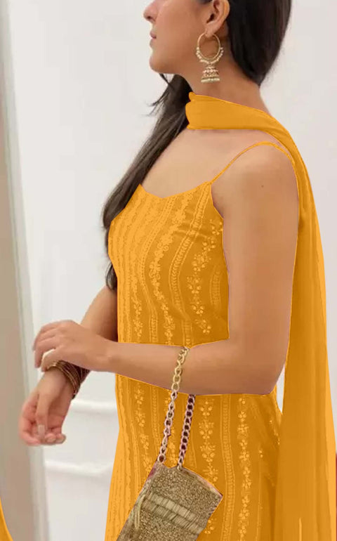 New Beautiful suit sets in Embellishedgeorgette suit set Top pent with dupatta